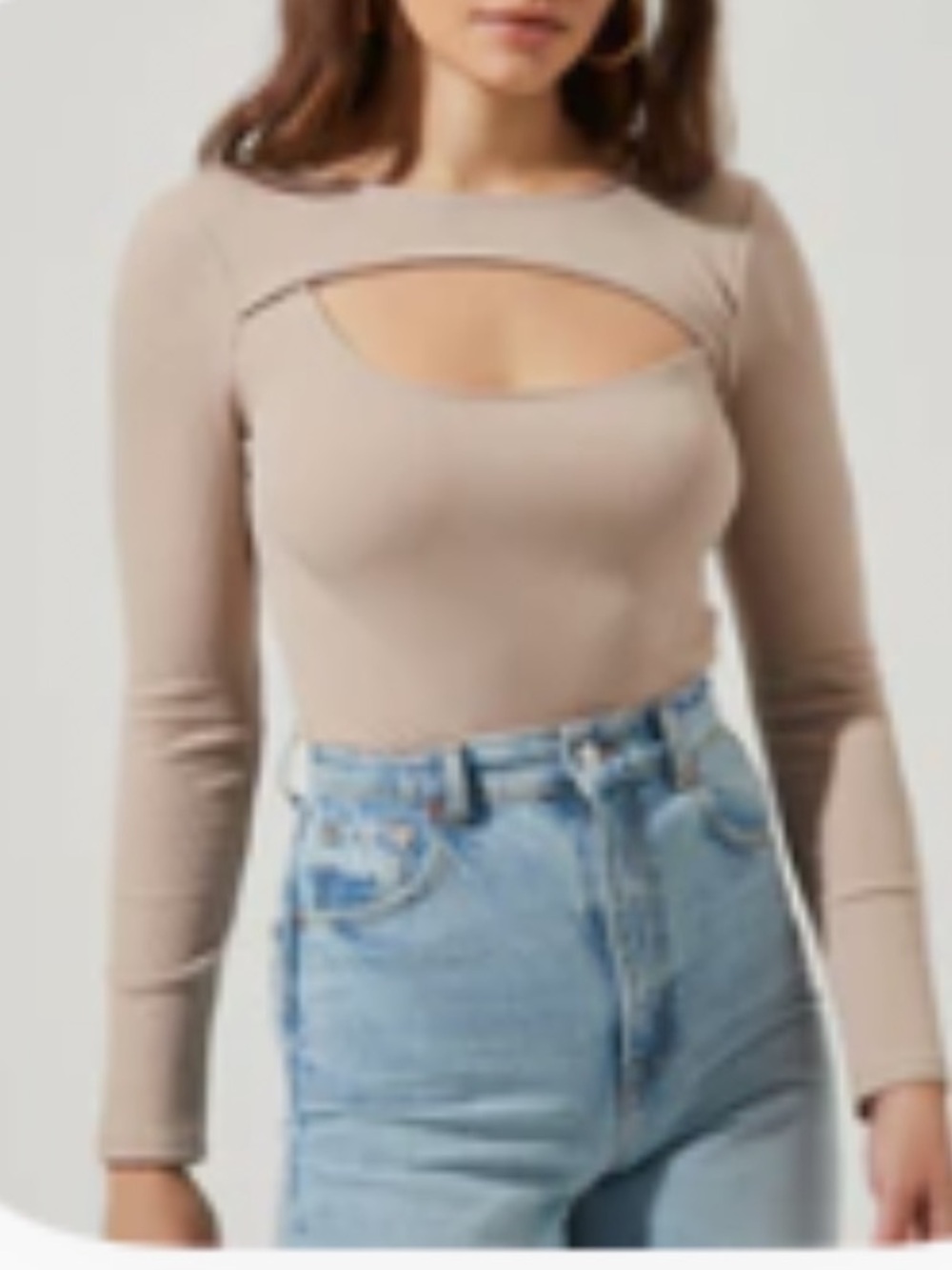 ASTR Cutout Long-Sleeve Women's Bodysuit